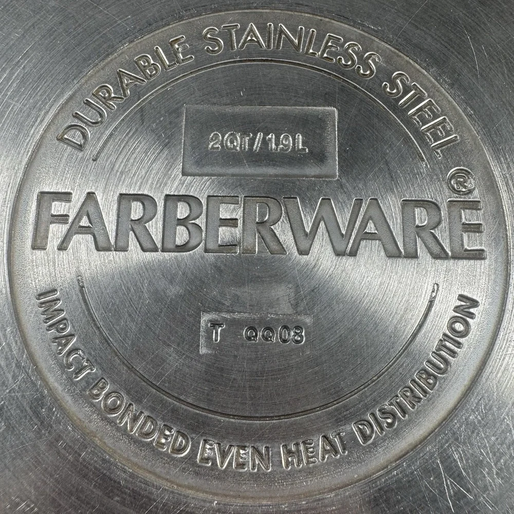 Vtg Farberware Stainless Steel 2qt Saucepan W/Glass‎ Lid